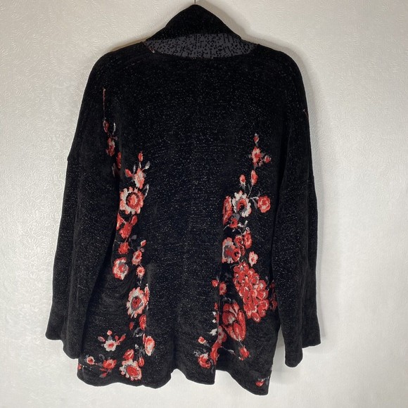 Fuzzi XXL Black Knit Open Front Cardigan Sweater - Picture 10 of 15